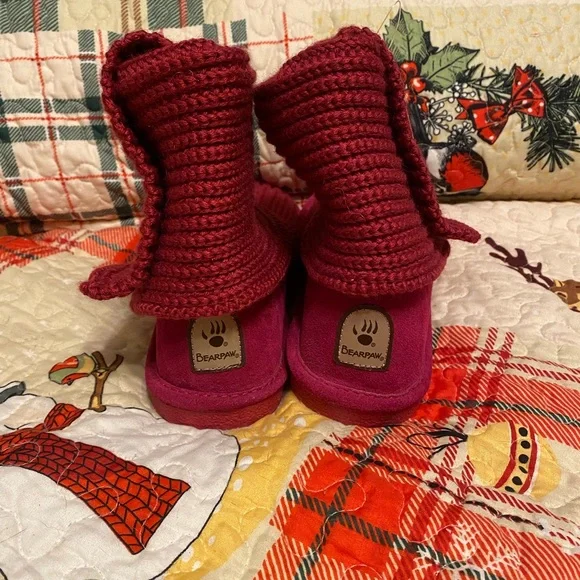 BearPaw Berry Knit Boots NWT SZ 10 - Picture 2 of 6